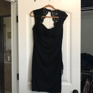 Black lace cocktail dress